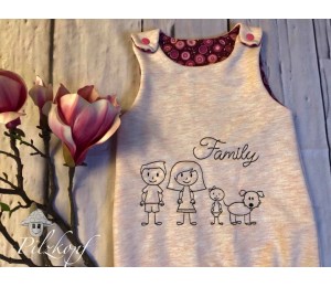 Stickserie - Familienbaukasten Strichmännchen Familie Strichmännchen